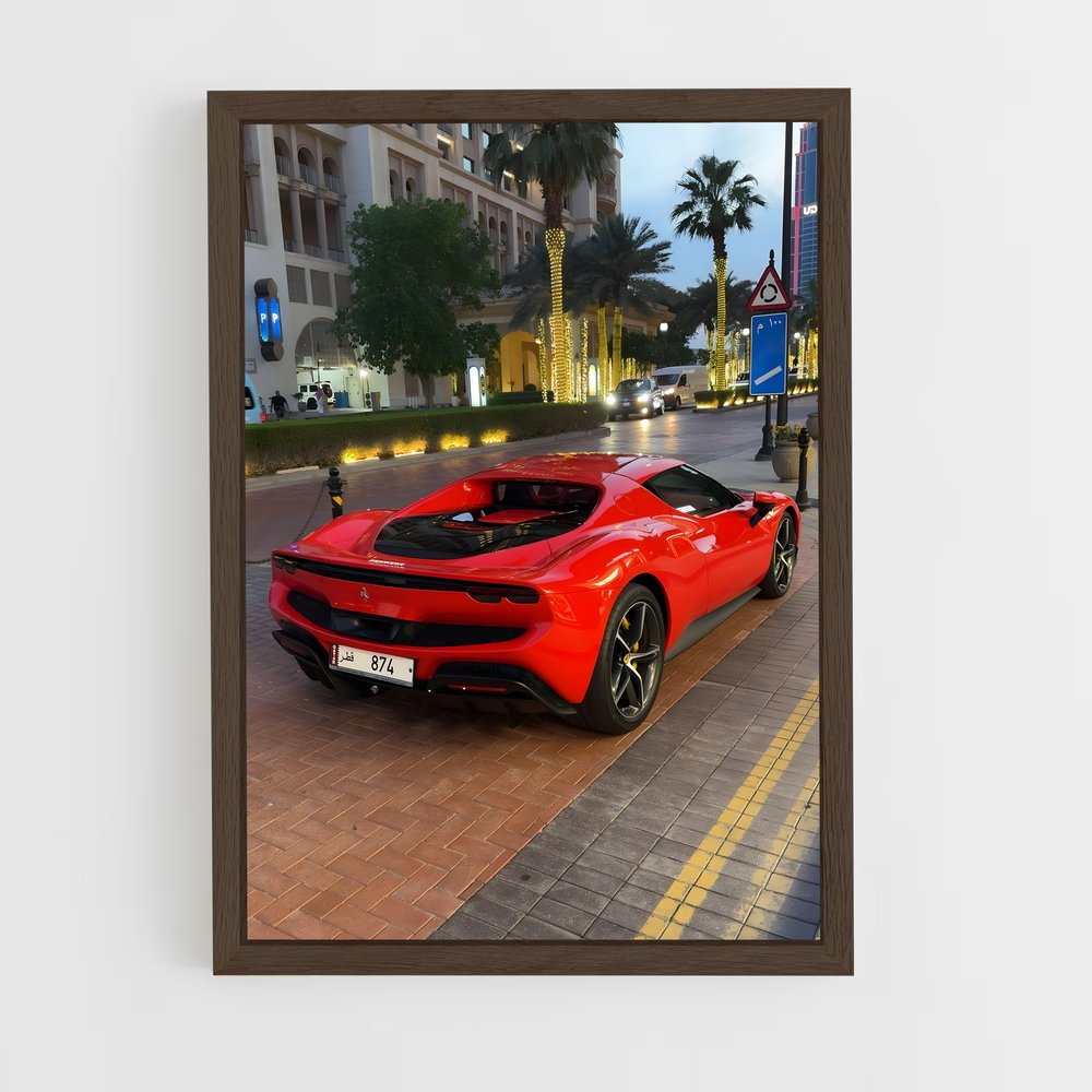 Poster Ferrari Rouge 296 GTB (vue 5)